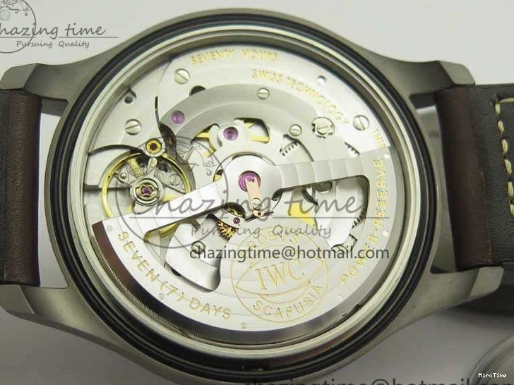 MIROTIME 0306 Big Pilot IW501004 Titanium ZF 1:1 Best Edition Black Dial On Brown Leather Strap A ZeroBulk 7212